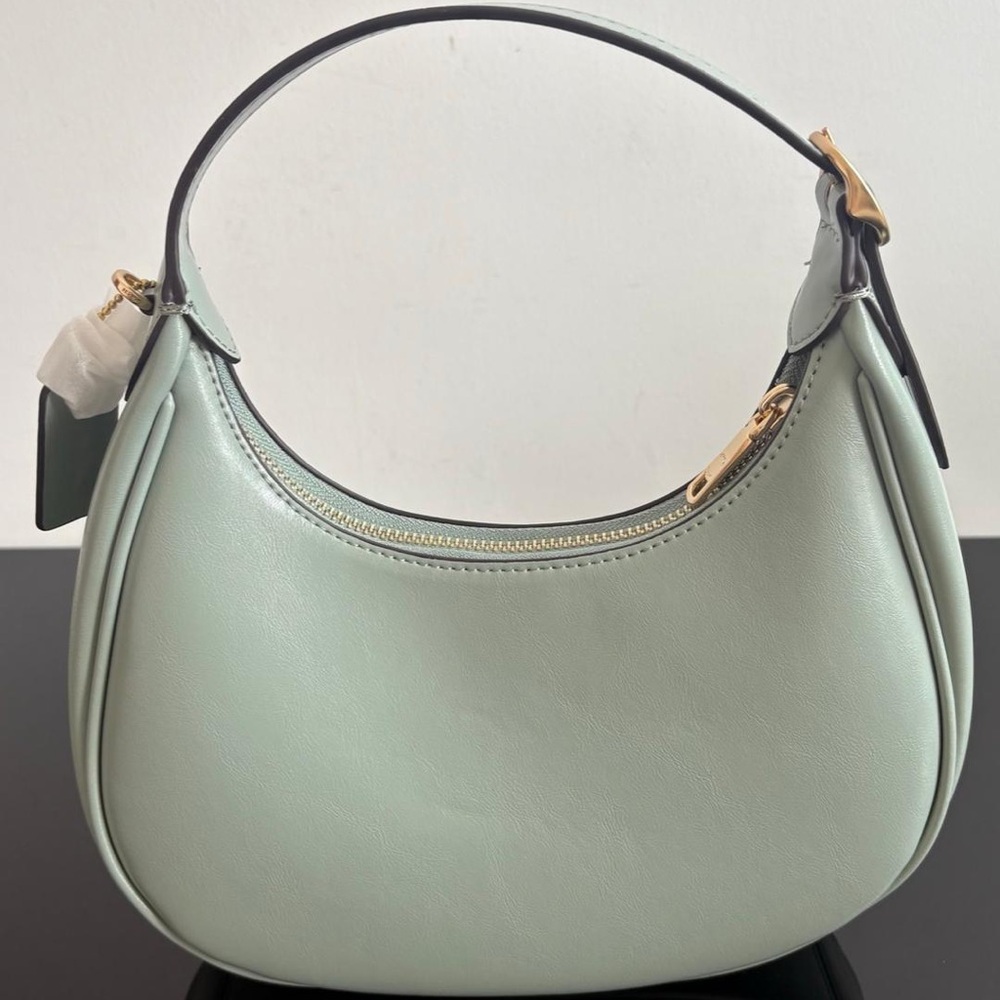 Coach Mint Green Leather Crescent Hobo Bag with Gold Hardware - Picture 9 of 9